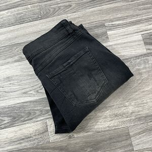 Rewash Black Skinny Jeans Women Size 9 Distressed Floral Embroidered